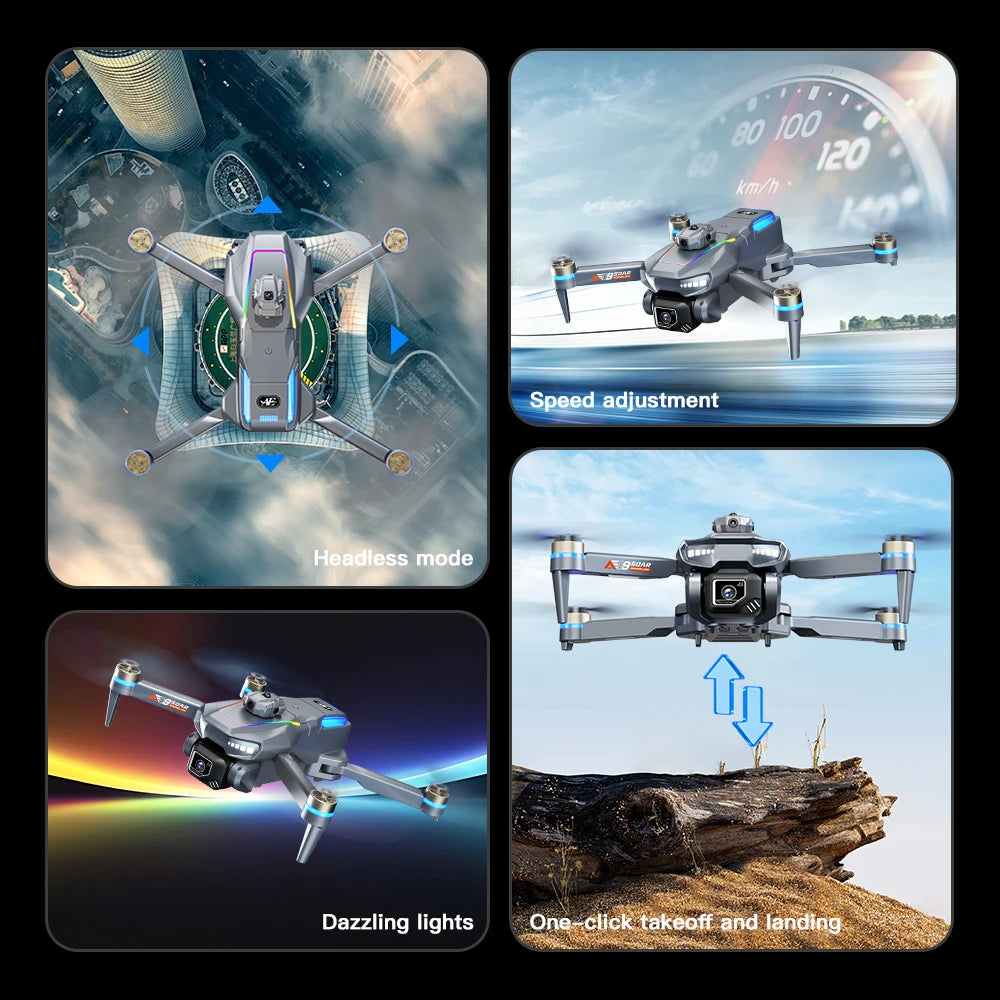 AE19 Drone, High-Definition Dual Camera, 8K Professional Obstacle Avoidance, Folding Quadcopter Toy, Remote-Controlled Aircraft