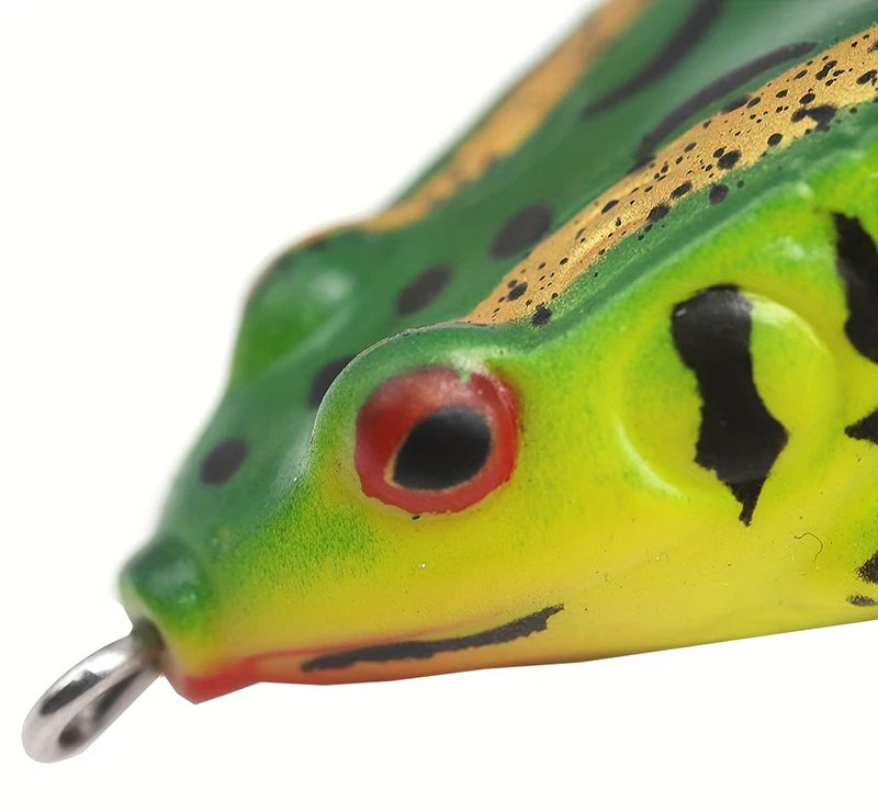 1pc Surface Frog Lure Top Water Bass Fishing Lures Soft Frog Double Propellers Legs Freshwater Rotating Tail Floating Swing Bait