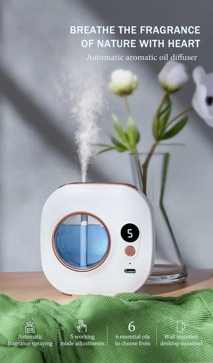 Rechargeable automatic aroma diffuser, essential oil diffuser, aroma essential oil, hotel bathroom aroma machine gift