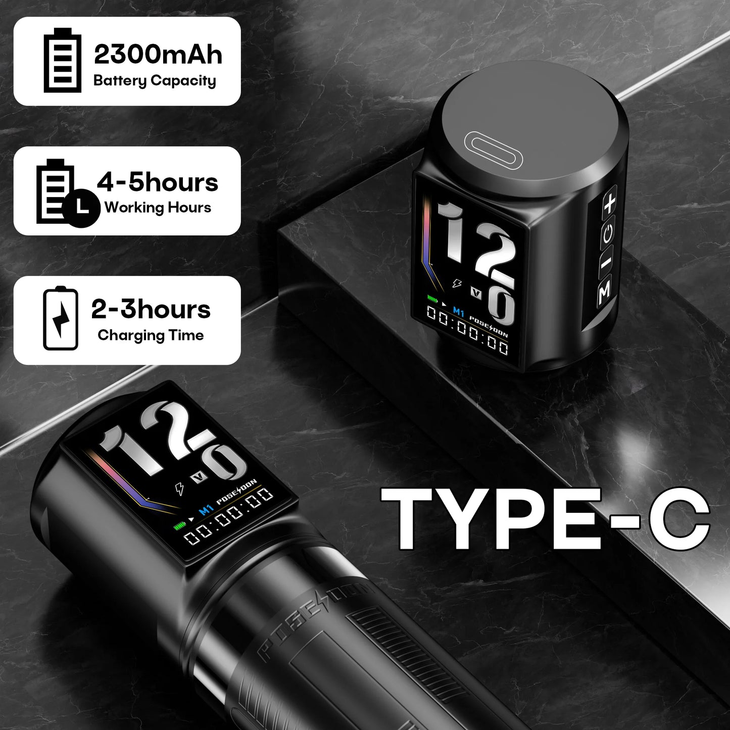 POSEIDON Tattoo Kit HM163 Wireless  Tattoo Pen Kit For Permanent Makeup Tattoo Machine Kit Professional Tattoo Gun Kit