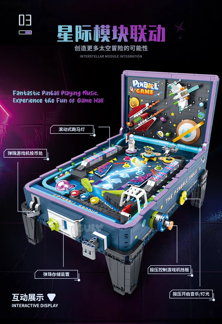 IN STOCK 60526 MOC Idea Game Machine Pinball Table Building Blocks Bricks Model Assembling DIY Toys for Boys Christmas Gift Set