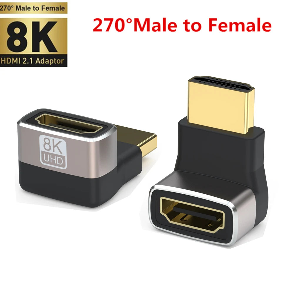HDMI 2.1-adapter med 90° eller 270° vinkel – 8K 60 Hz