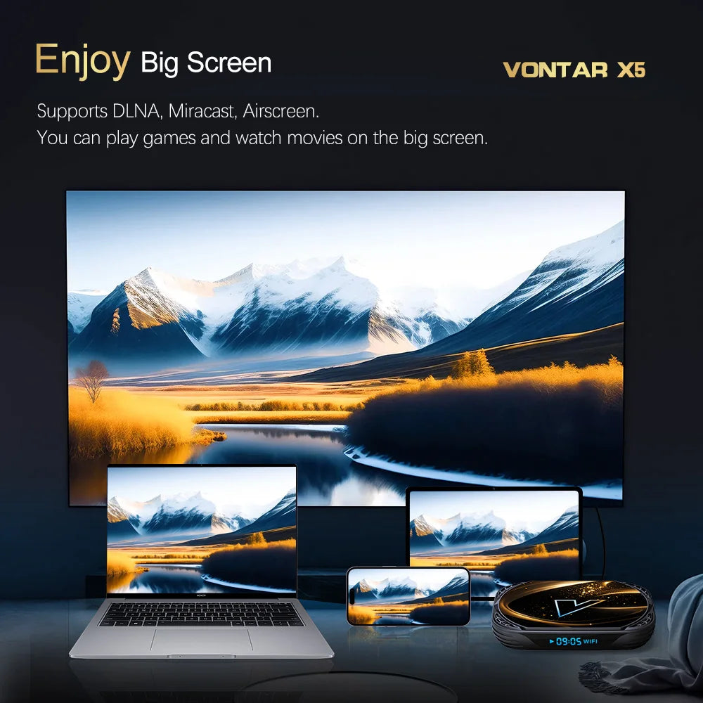 VONTAR X5 TV Box Android 14 Amlogic S905X5M(S905A) 4GB 128GB 32GB 64GB 1000M LAN Wifi6 4K AV1 Media Player TV Box Set Top Box