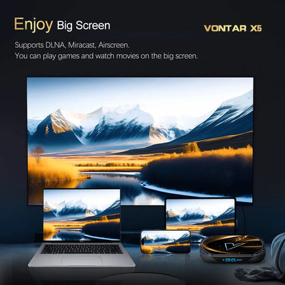 VONTAR X5 TV Box Android 14 Amlogic S905X5M(S905A) 4GB 128GB 32GB 64GB 1000M LAN Wifi6 4K AV1 Media Player TV Box Set Top Box