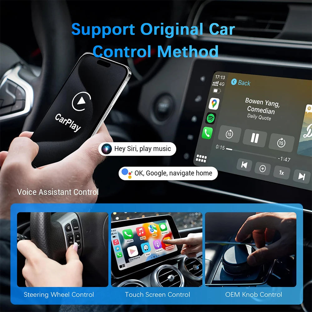 2026 Anyfar 2 in 1 Wireless CarPlay Adapter&Android Auto Wireless Adapter 5Ghz WiFi USB Plug Play CarPlay Wireless