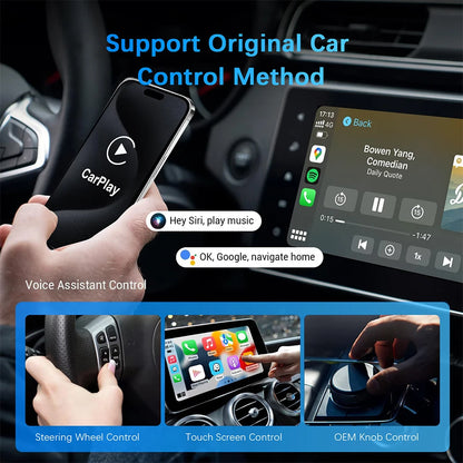 2026 Anyfar 2 in 1 Wireless CarPlay Adapter&Android Auto Wireless Adapter 5Ghz WiFi USB Plug Play CarPlay Wireless