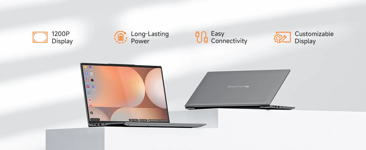 Dopesplay 14.1inch Lapdock Monitor with Keyboard & Battery for Samsung DeX S24 Z Fold 6 Note20 1200P Screen Extender For Mini PC