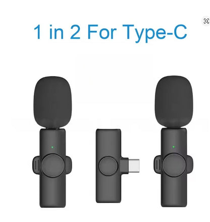 Wireless Lavalier Microphone USB C Mini Microphone with Noise Cancellation For iPhone17 16 15 Lapel Mic for Video Recording Vlog