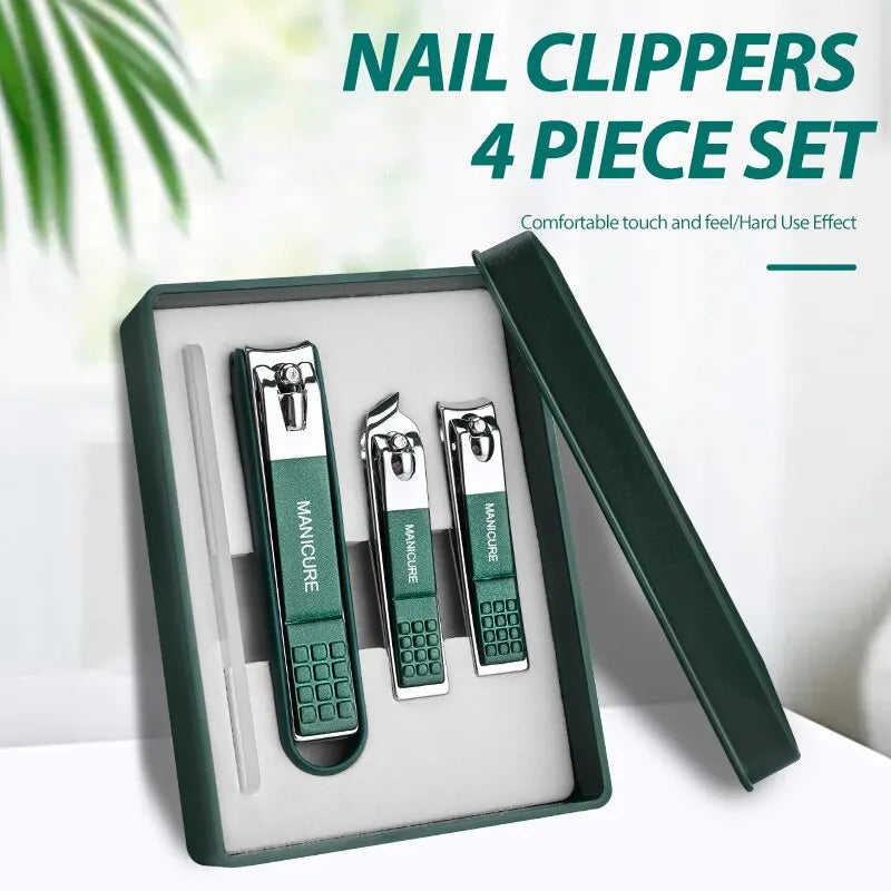 Nagelklippare Set 4 delar – Högkvalitativt Kolstål Unisex Pedikyr Portabelt, 3 Stilar
