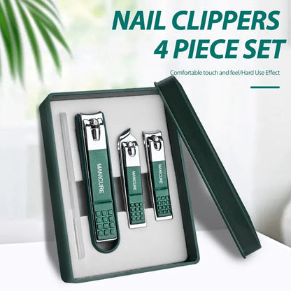 Nagelklippare Set 4 delar – Högkvalitativt Kolstål Unisex Pedikyr Portabelt, 3 Stilar