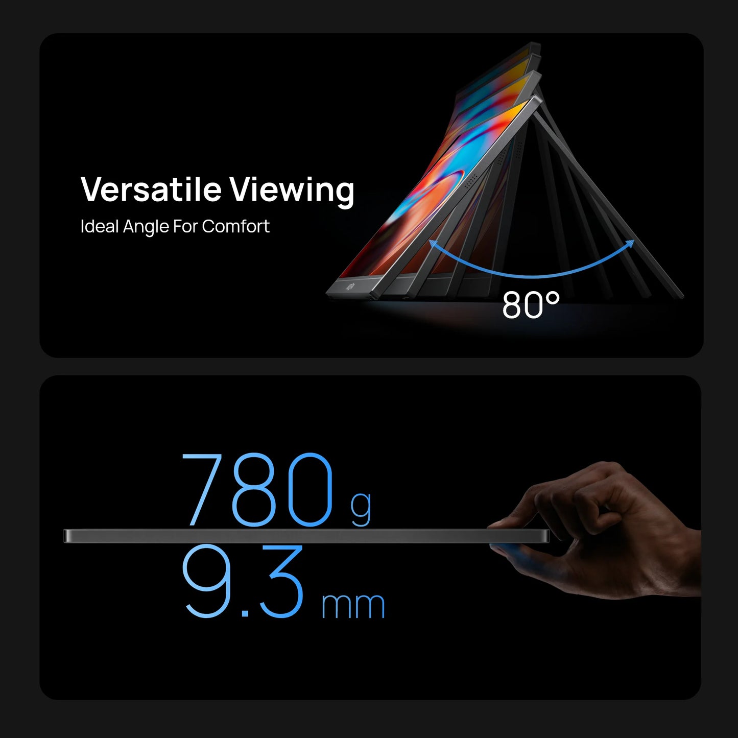 ARZOPA 16.1'' 100% SRGB 1080P FHD Portable Monitor IPS Screen Second Monitor External Display Z1C