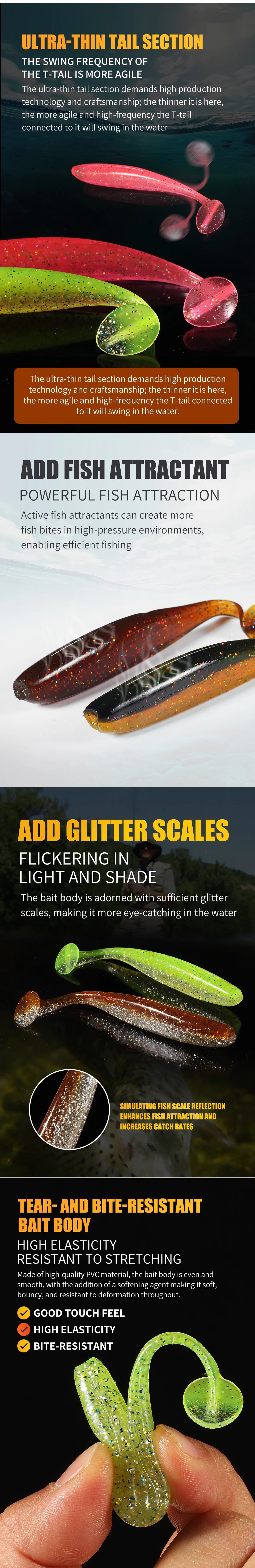 2020 NEW Supercontinent Soft Lures   Baits Fishing Lure Leurre Shad Double Color Silicone Bait T Tail
