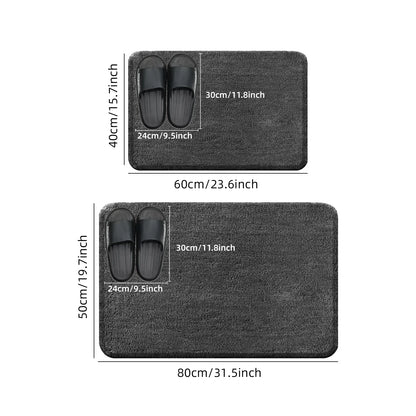 Rounded and thickened bathroom floor mat, bathtub absorbent mat, plush material, anti slip foot mat, entrance door mat, bathroom