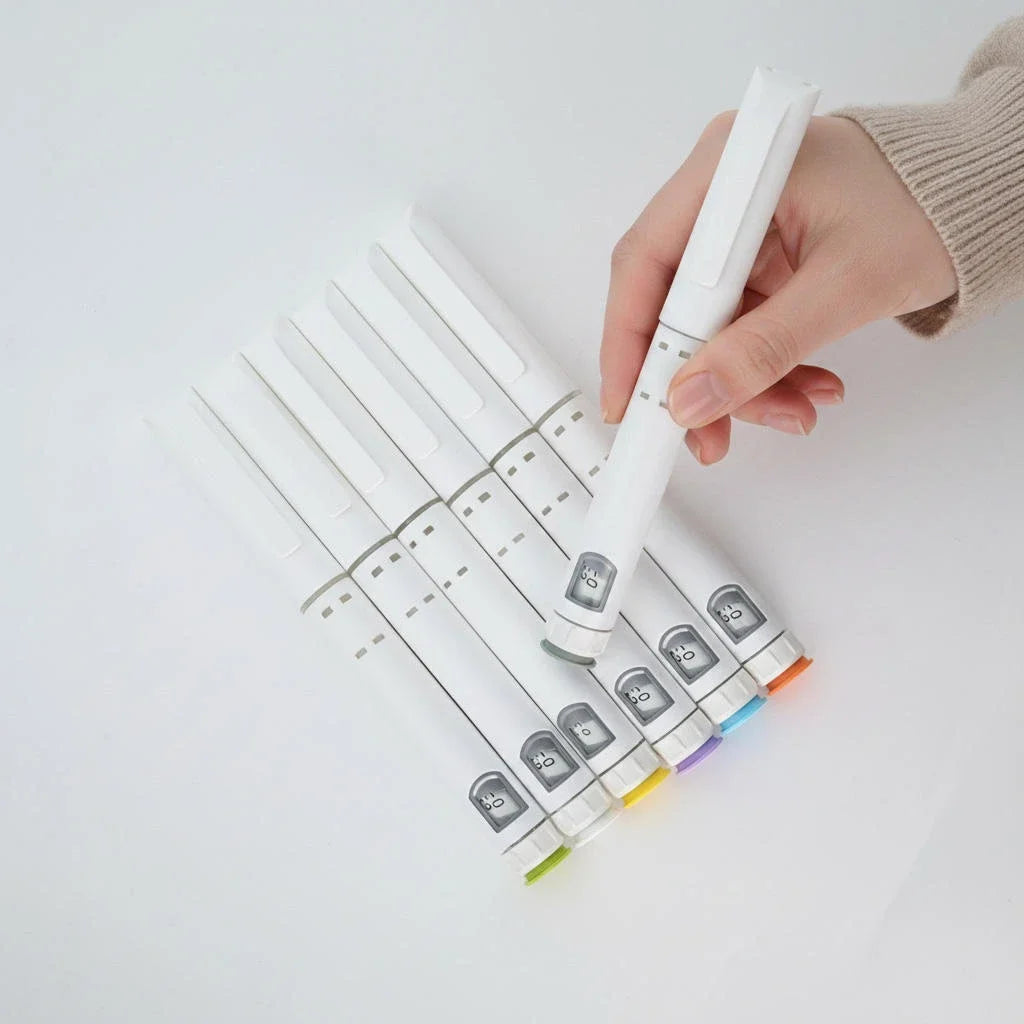20PCS 3ml Disposable Injection Pen Portable Colorful Peptide Pen Self-Injector Pen 60U Suitable For Tattoo Tool Magic Pen