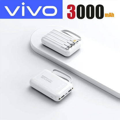 VIVO New 50000mAh Capacity Power Bank Fast Charging Mini 4 Cables Portable External Battery Type C For iPhone Samsung Android