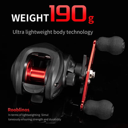 Rooblinos AC Baitcasting-rulle – 8kg Drag, 7.2:1, Höger/Vänster
