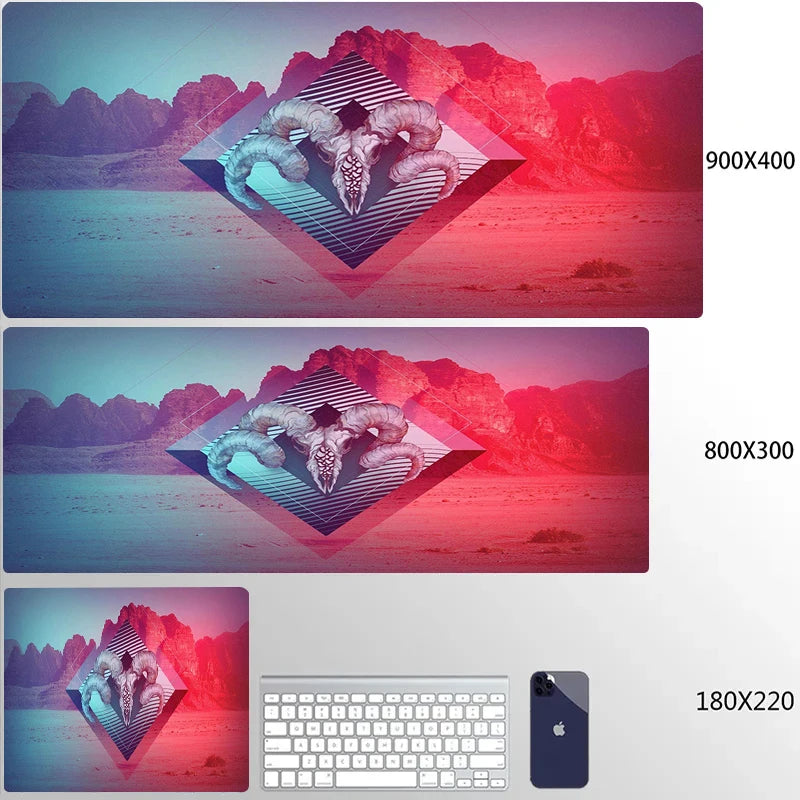 900x400 Geometric Art Large Gaming Mouse Pad Gamer Big Mouse Mat Computer Gaming Locking Edge MousePad Keyboard Desk Mice Pads