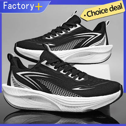 Lightweight Men's Running Sneakers Carbon Board Speciality Marathon Men Sports Breathable Walking Athletic Nonskid Sneakers Man