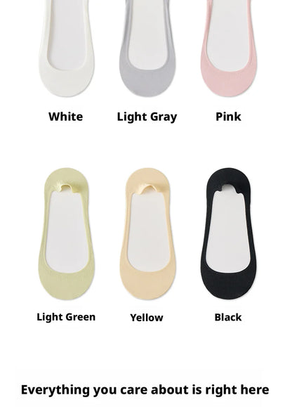 Dam Osynliga Strumpor 5-pack – Issilke Tunn Halkfri Silikon No-Show Sommar, EU 35–39