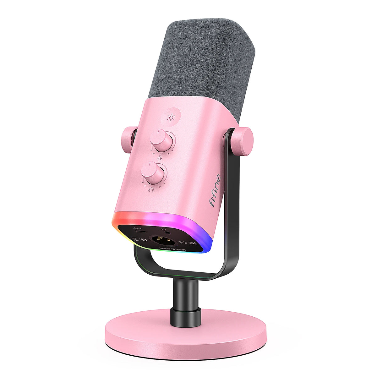 FIFINE USB/XLR dynamisk mikrofon med RGB, hörlursuttag och mute