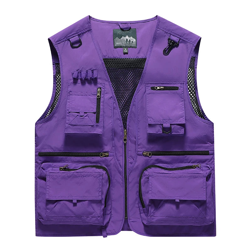 Fishing Vest Breathable Fishing Travel Mesh Vest with Zipper Pockets Summer Work Vest for Outdoor Activities