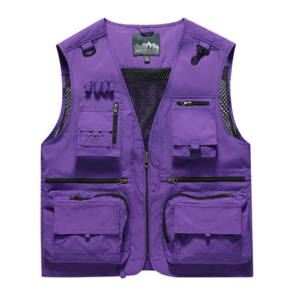 Fishing Vest Breathable Fishing Travel Mesh Vest with Zipper Pockets Summer Work Vest for Outdoor Activities