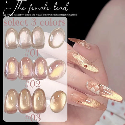 1-12pcs SHAKA Autumn Tanhua Cat Eye Pink Transparent Color Gel Nail Polish 2026 New Simple And Generous Halloween Nail Gel