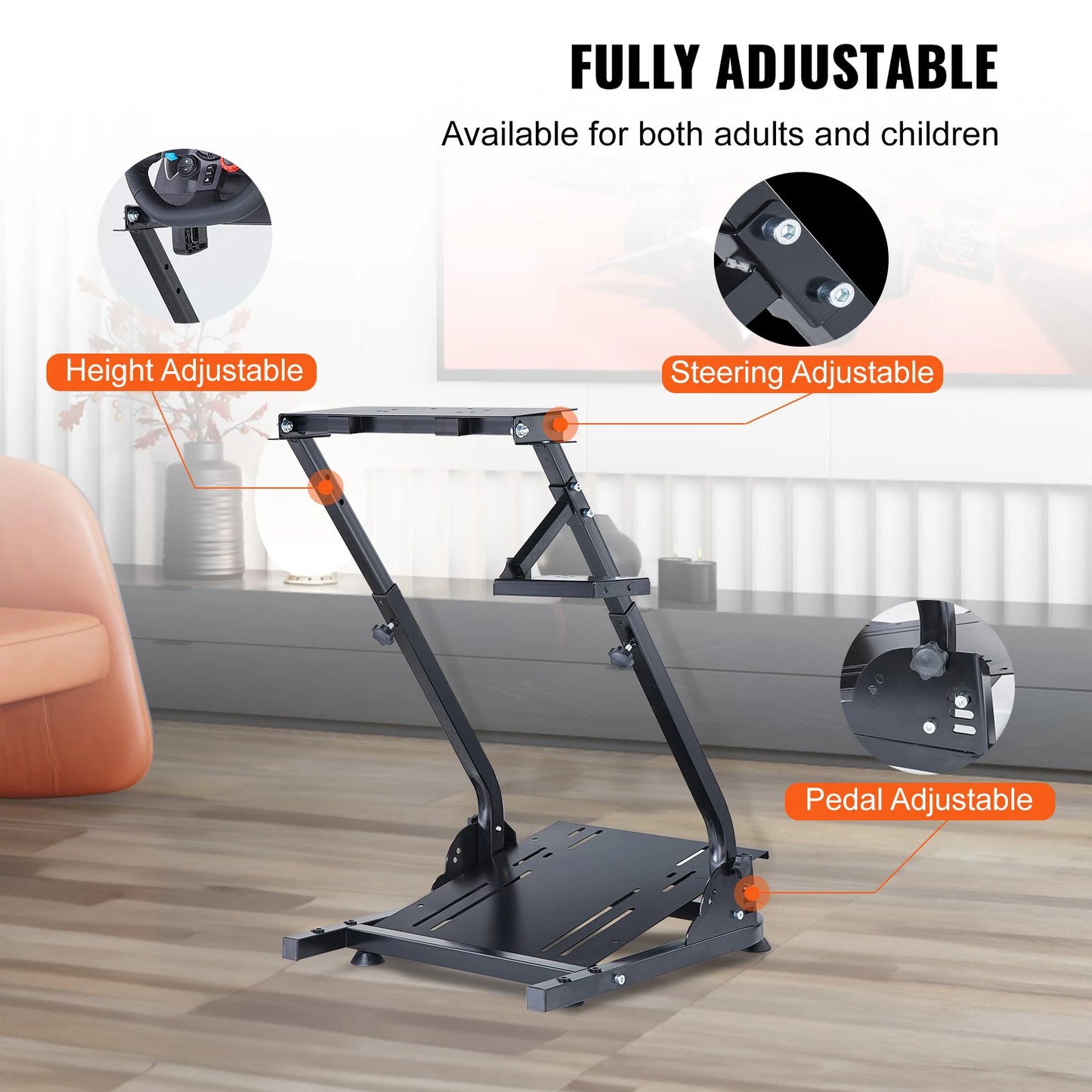 Racing Simulator Self-Career Steering Wheel Stand with Optional Shifter Mount for Xbox PS PlayStation for Logitech G27 G29 Gaming Wheel Stand Wheel Pedals