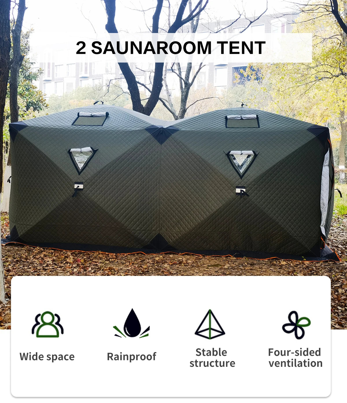 ShineMaster Sauna Tent Mobile Sauna Rooms for Outdoor Hub Sweat Tent with Waterproof Cover Ice Fishing Tent