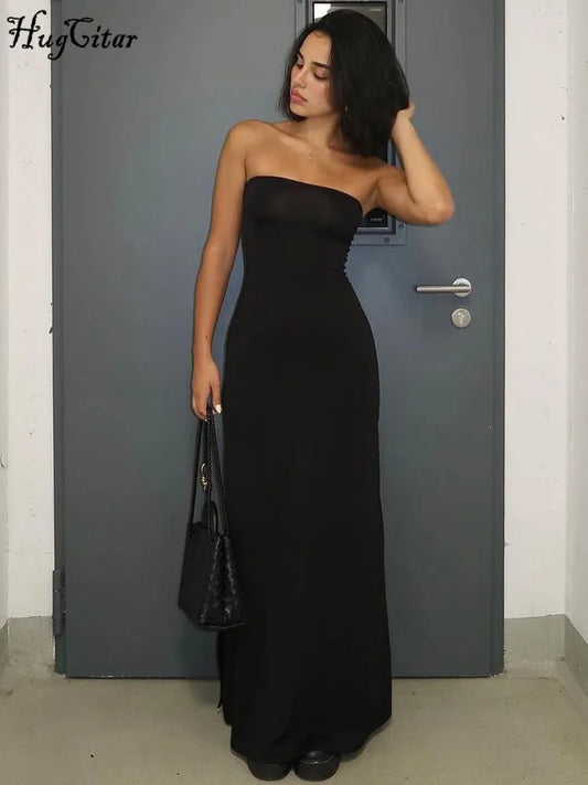 Hugcitar Axelbandsför Bodycon Maxiklänning – Långärmad, Sexig, Fest & Bal, XS–L