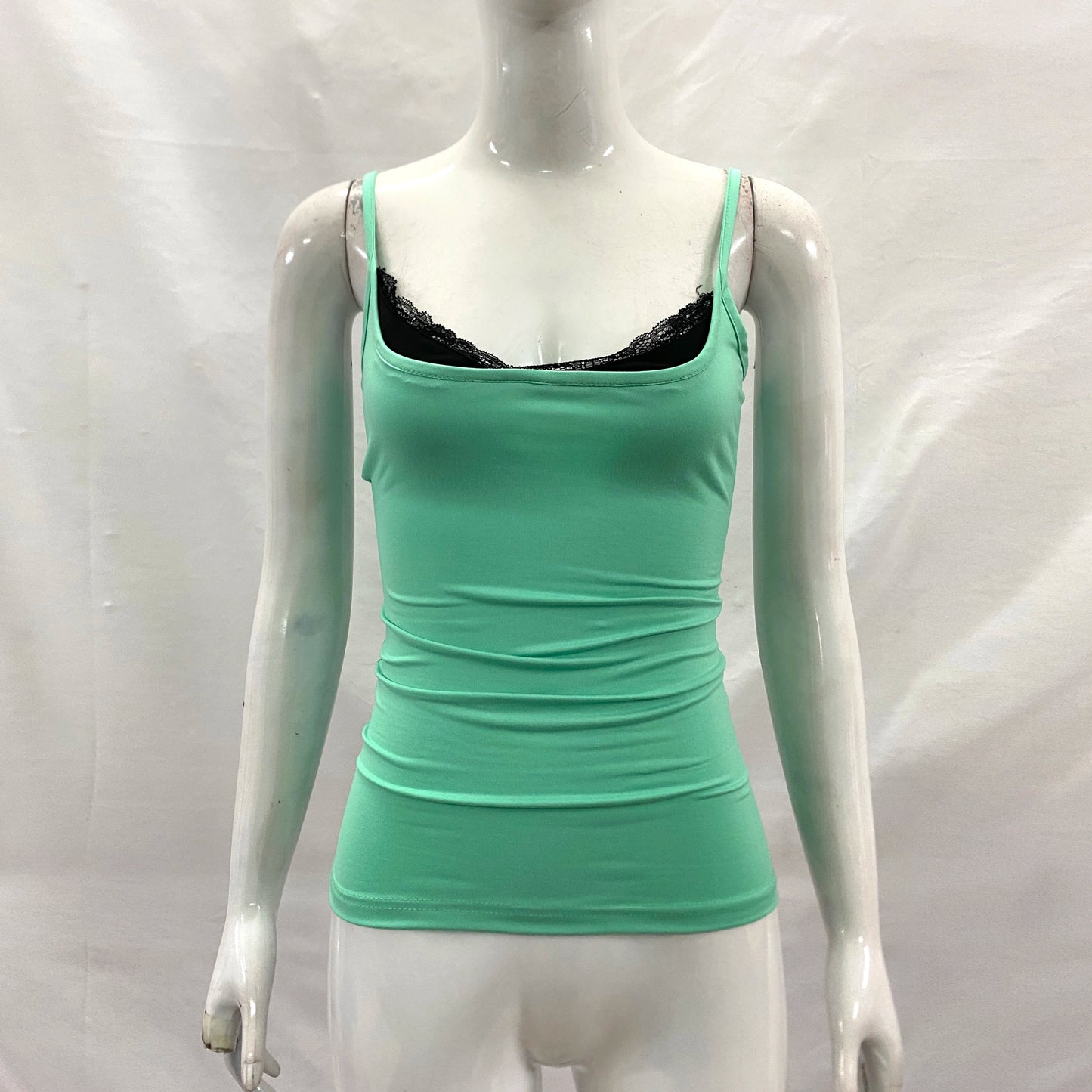 Dam Y2K Spets Camisole – Cinched Waist Ärmlös Sexig Sommar Festival, Grön S–L