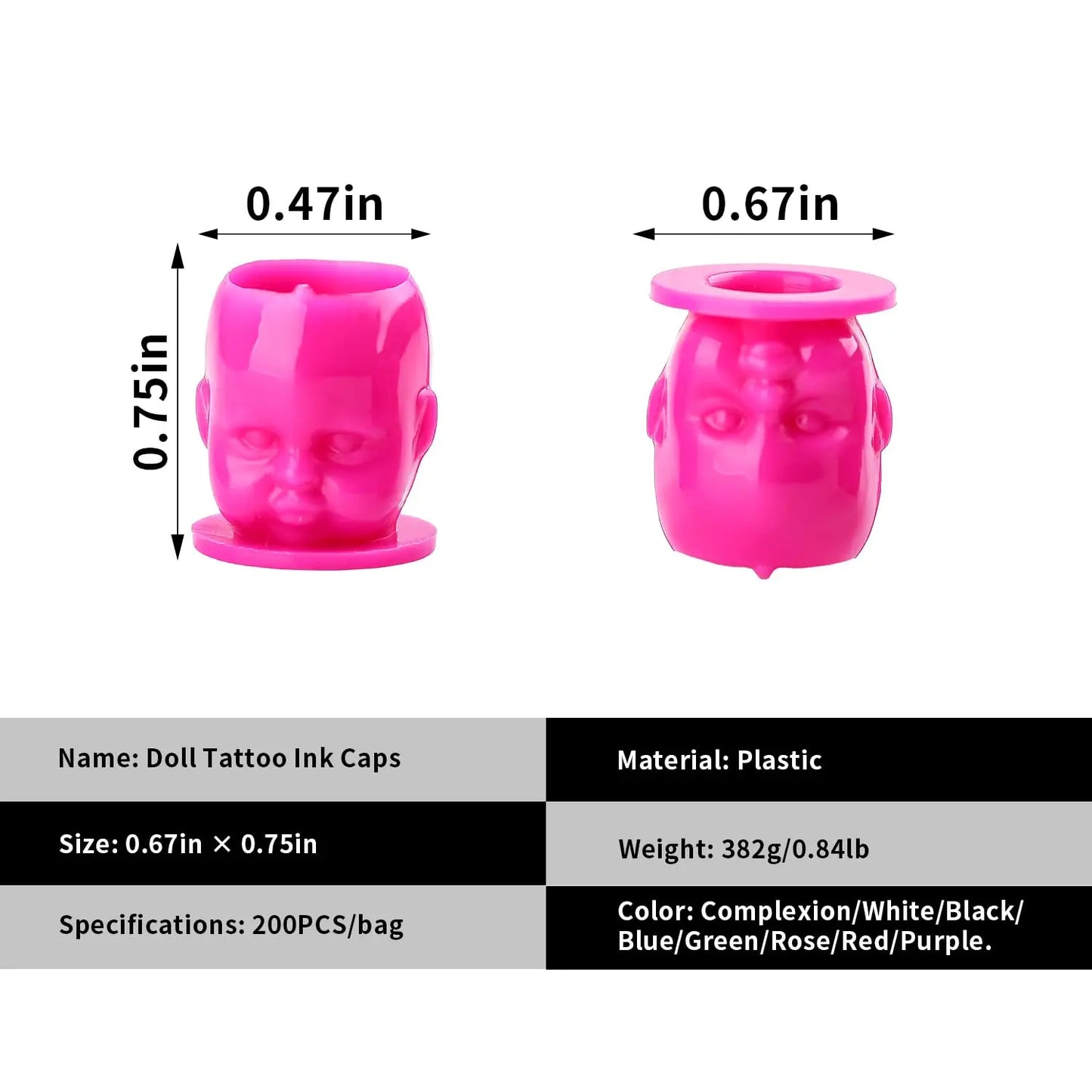 50/100/200pcs Plastic Disposable Tattoo Ink Cups With Base Pigment Clear Holder Container Cap Tattoo Accessory Permanent Makeup