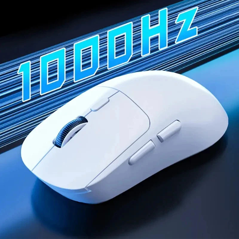 Trådlös Ergonomisk Mus 3-läges Bluetooth + 2,4G USB – Tyst 6 Knappar 1800 DPI Laddningsbar Kontor Gaming, Vit/Röd/Svart
