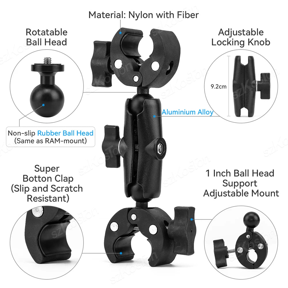 For Insta 360 X5 X4 X3 GO 3S Motorcycle Bicycle Clip Bracket for GoPro 13 12 11 DJI Action 6 Bike Selfie Stick Camera Accessory