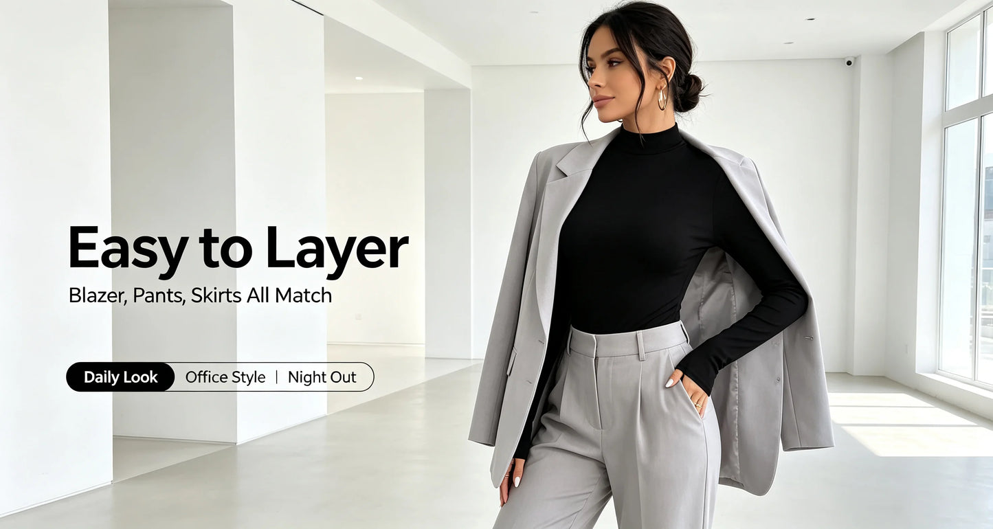 Y2K Aesthetic Mock Neck Long Sleeve Bodysuit Women Soft Stretch Slim Fit Thong Bodycon 2000s Vintage Layering Basic Top