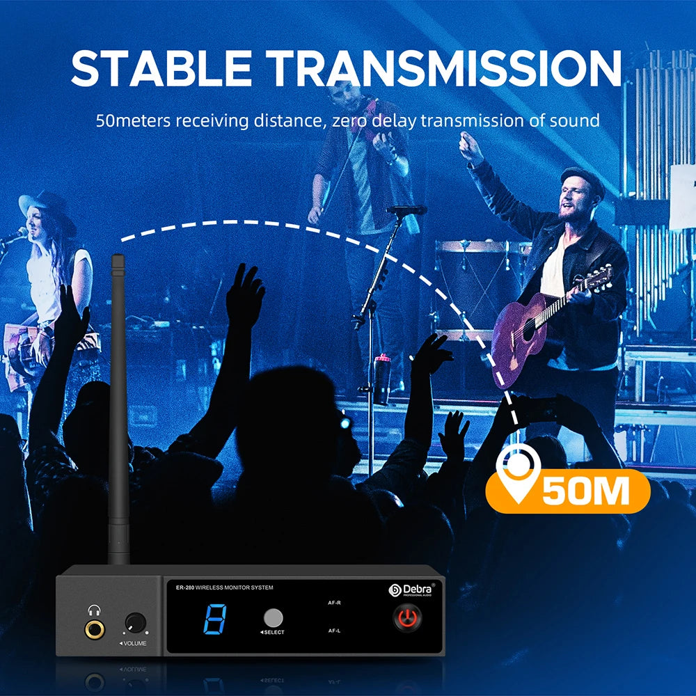 Debra ER-280 UHF Trådlöst In-Ear Monitor-system