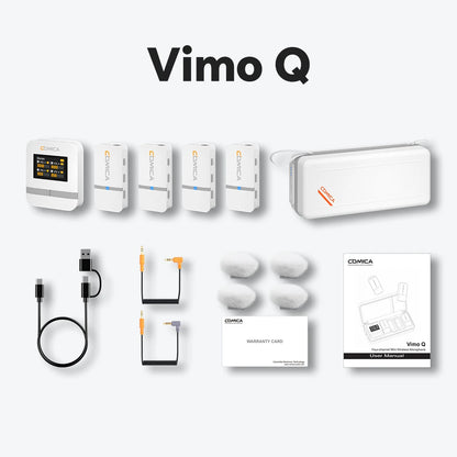COMICA Vimo Q Four channel Mini Wireless Microphone Wireless Lavalier Microphone With Charging Case for Camera Smartphone PC