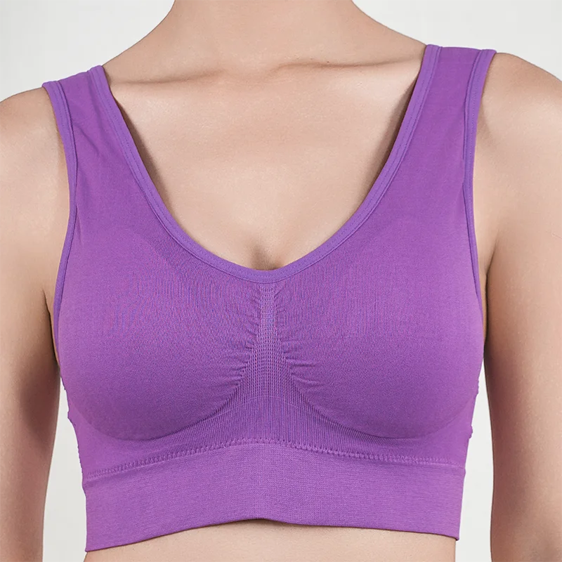 Womens Push Up Bras Running Gym Seamless Breathable Vest Top Removable Padded  Anti-sagging Uppe High Elasticity Sport Brassiere