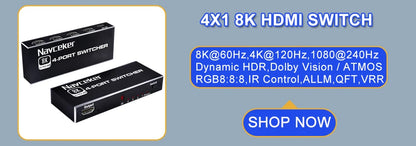 Navceker ZY-AC7 HDMI-capturekort med 4 ingångar