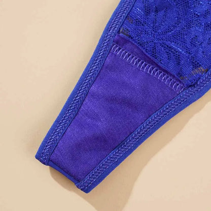 Sexy Adjustable Lingerie Women Low Rise Lace Thongs Sexy Hollow Out Underpants Female Breathable Perspective Thongs Underwear
