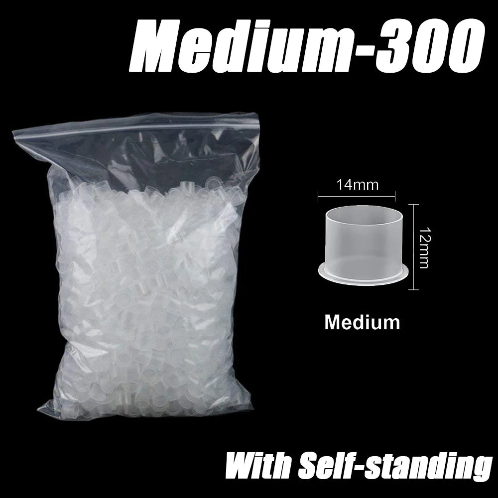 300/100PCS Disposable Tattoo Ink Cups with Base S/M/L Mixed Permanent Makeup Pigment Holder Caps Tattoo Accessories
