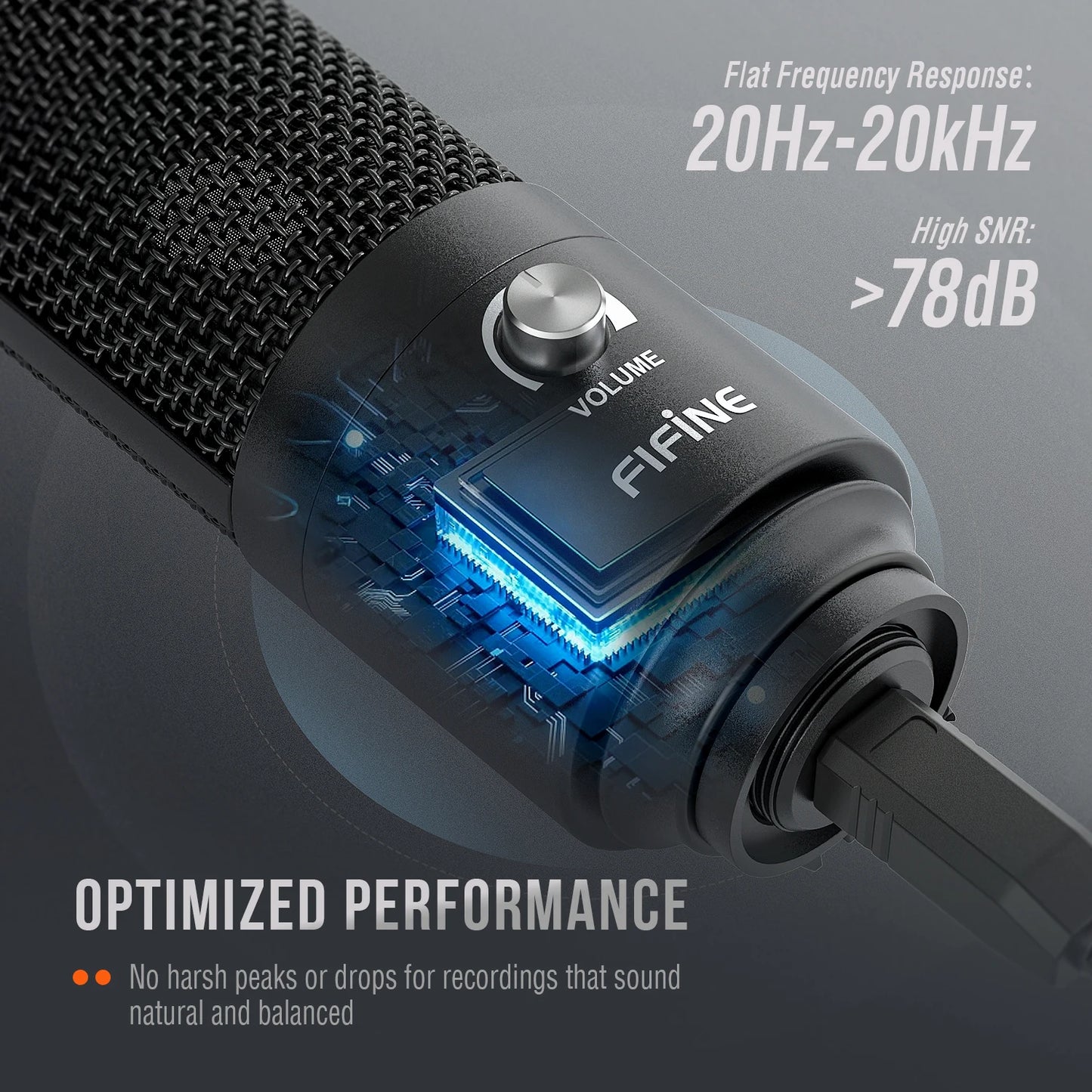 FIFINE USB Condenser Microphone for MAC OS/Windows,Metal Cardioid Laptop Mic for Recording,Voice Overs,Streaming,Meeting-K669B