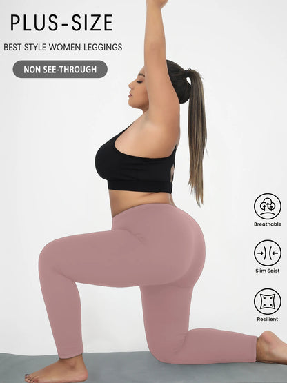 Plus Size Super Soft Sport Leggings For Women No See Through Workout Running Yoga Athletic Running Leggings