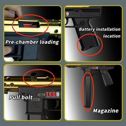 TEC-9 Gelballvapen med batteri och magasin