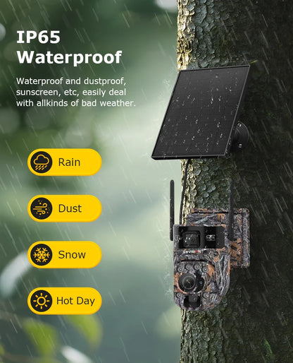 LS VISION 12MP 20X Optical Zoom 4G/ WiFi Solar Camera Outdoor Camouflage PTZ Cameras Surveillance CCTV Solar Hunting Camera Ubox