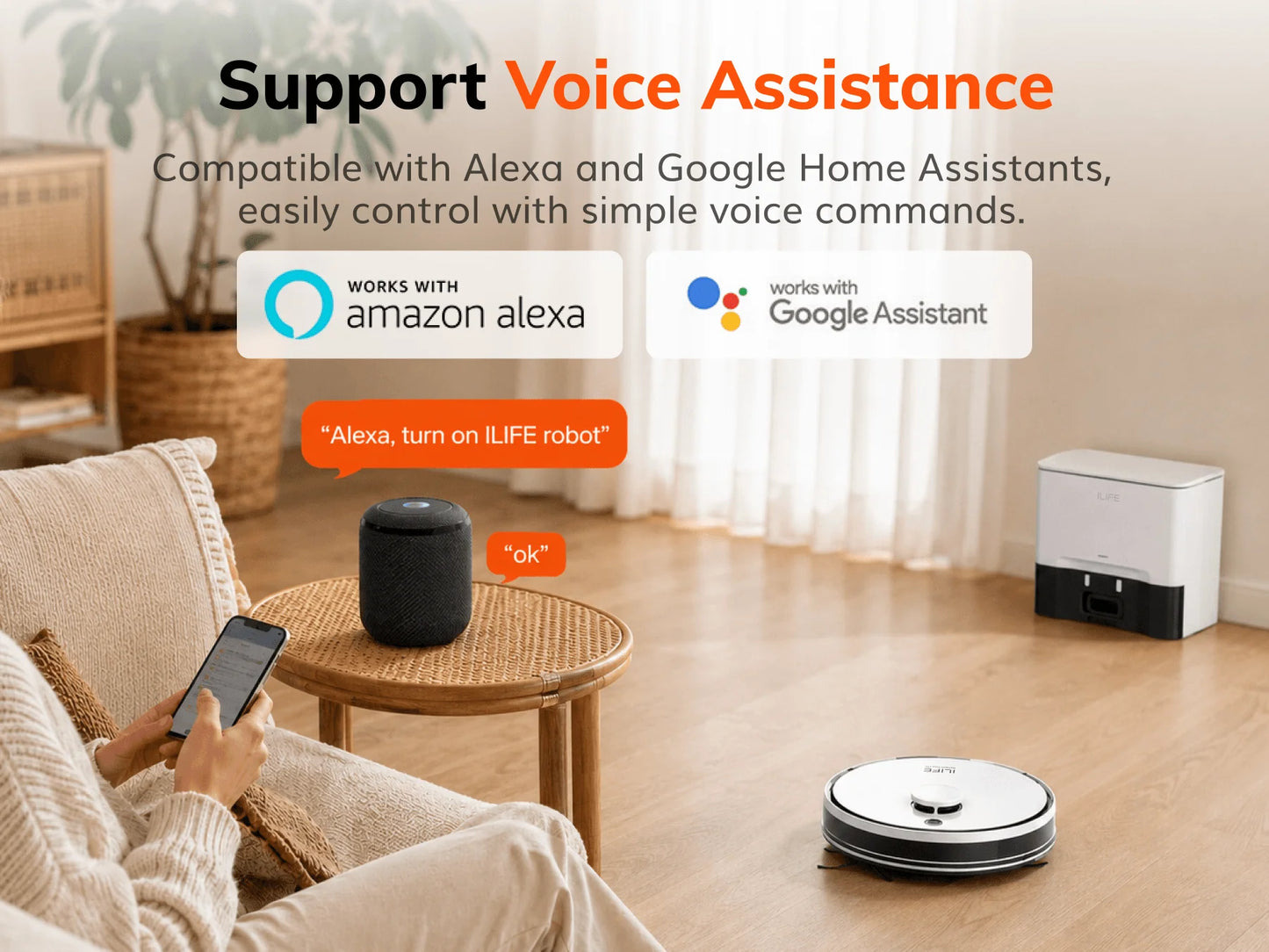 ILIFE A30 Pro Robot Vacuum Cleaner with Automatic Self-Emptying Station, 5000Pa Strong Suction, LDS Navigation, 180min Runtime, 2-in-1 Mop and Sweep, APP Control,  HomeFloor Carpet Clean