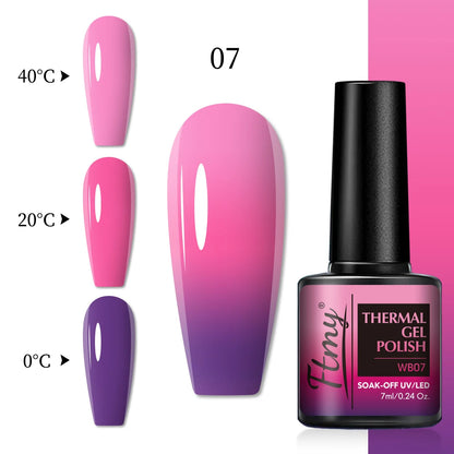 Color Changing Gel Nail Polish, Temperature-Sensitive, 7ml, Lead-Free, No Fragrance, Nail Art Manicure Gel Polish For Salon Use