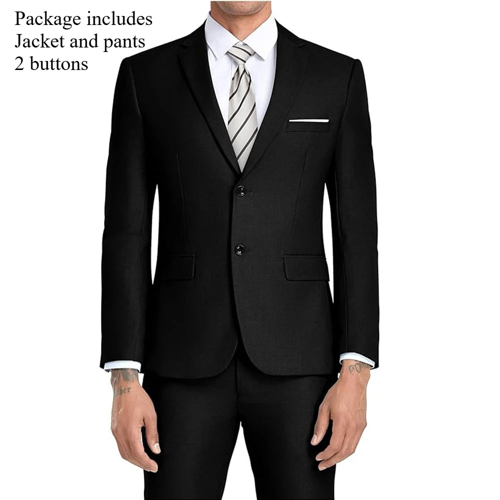 Men Suits Sets High Quality For Wedding Elegant 2 Pieces Jackets Pants Stretch Blazers Tailored Formal Full 2025 Costume