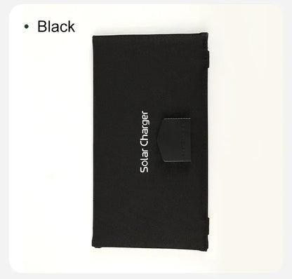 Vikbar Solpanel 60W – Monokristallin IP65 USB-C PD3.0 QC3.0 DC Camping Utomhus 850g Svart Khaki Grå