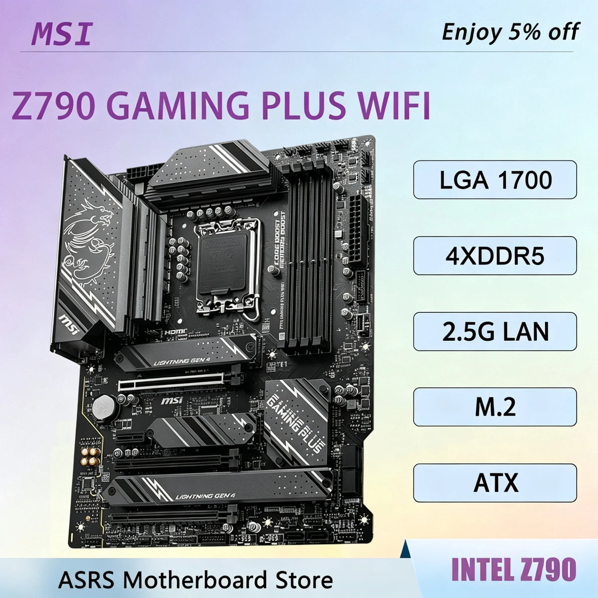 MSI Z790 GAMING PLUS WIFI Z790 LGA 1700 Motherboard CPU Support I9-14900K I7-14700K I5-13600K/KF I5-13400F DDR5 256GB M.2 ATX PC